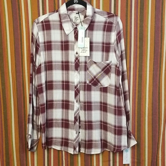 Cosmic Blue Love Tops - NWT Cosmic Blue Love Button Down Top - Siz…